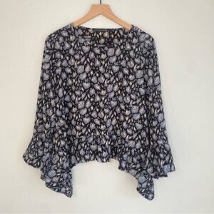 Harlowe & Graham Monochrome Patterned Blouse